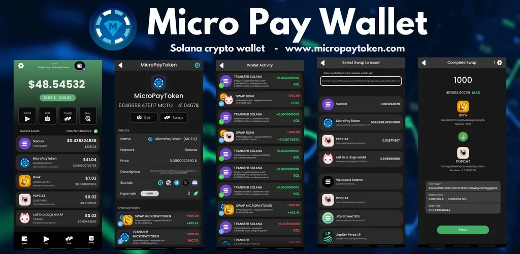 الصفحة الرئيسية لموقع MicroPay Wallet